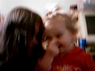 Cutest - I was trying to catch Milanna laughing on camera so I let my hair down (it's usually up).But instead she made the 'poo' face,lol.