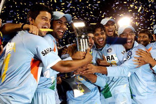 cricket - indian team celebrating