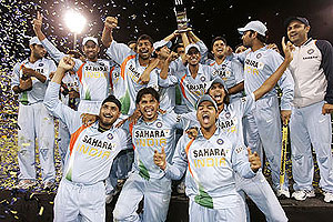 cricket - indian team celebrating