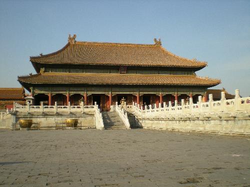 Forbidden City  - The red and yellow used on the palace walls and roofs are also symbolic.Red represents happiness,good future and wealth.Yellow is the color of the earth on the Loess Plateau,the original home of the chinese people.