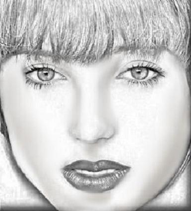 Picture of a woman - Charcoal painting of a beautiful woman