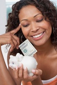 Me - This is a photo of me putting money in the bank!