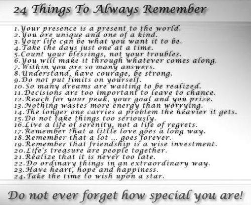 Things To Remember - When in doubt of what makes you the best look to this to remember