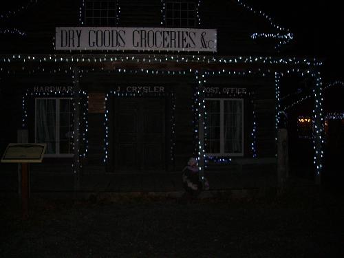 the store - my daugher in front of the old store