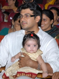 Favorite hero And his daughter - He is one of the greatest hero in India, he is an car racer too. Started his life as an Mechanic and worked for a salry of 1100rs, now he is the leading hero in Kollywood.