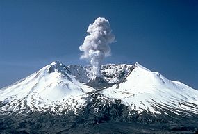 Mount St. Helens - View of a 1 km steam plume on May 19,1982