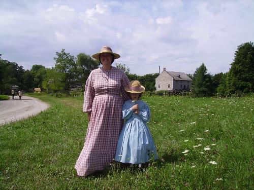 the1860's - my daughter and i at my work at the museum dressed up in the style of the 1860's
