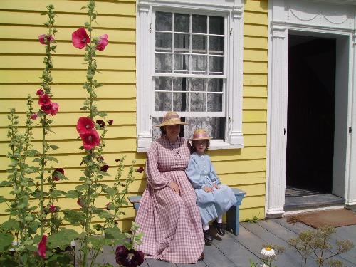 my work - me and my daughte at my job in a living history museum