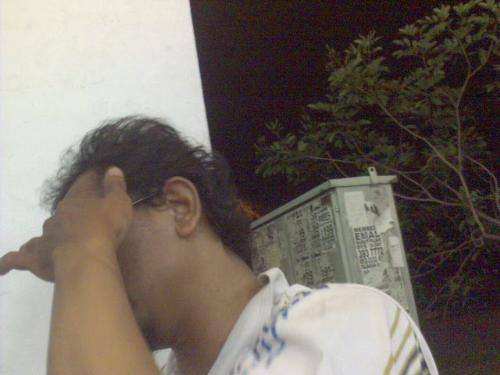 covered - me covering my face with hand.. shy I guess.. can't remember why actually