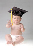 graduate - Portrait of graduation baby wearing a graduation cap