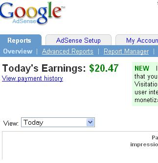 My First $20 earning - Today 22 March 2009, I have earning $20 in a single day,Its not a fake its reality.