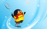 The cartoon  - The cartoon,QQ,playing badminton