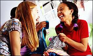 friends - teen girls laughing