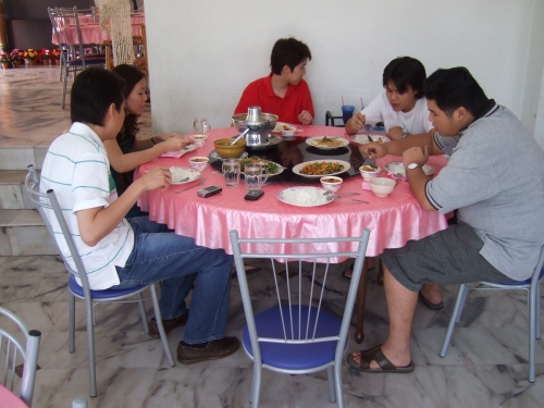 friends - a group of friends eating together