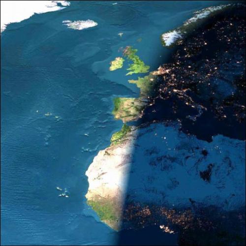 Earth between night and day - A picture of Earth, half day time and the other half night time. We are so little compare to this planet. Keep living the moment!