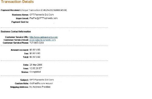 payment proofs - getpaidto - My first payment from gpt