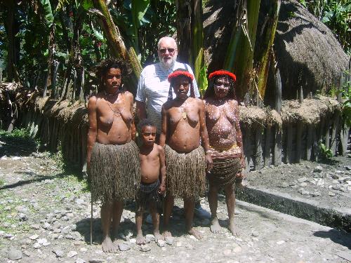 Holiday in West Papua - The ladies of the Dani Tribe who live in the Baliem Valley  welcomed me to their compound.