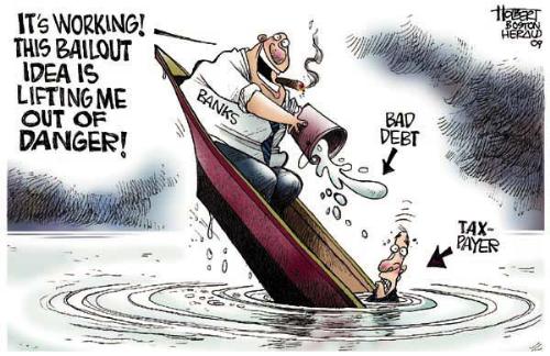 Bailing out Corporate America at our exspense - This is basically what is happening. YOu are helping out the CEOs and executive and drowning ourselves in the process. Or rather our government is drowning us. Hey those CEO and exectives are big time contributors to their campaigns and we are not so they are of course are going to save them at our exspense.