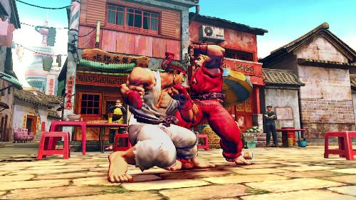 Street Fighter 4 game intro - Screenshot of Ken and Ryu in combat from the Street Fighter 4 game.
