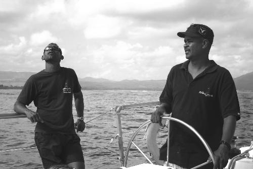 Two of the catamaran crew - cool dudes!