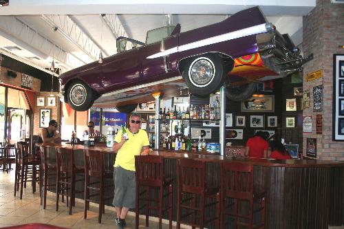 i have a cool beer..... - under a cadallac in the hard rock cafe.