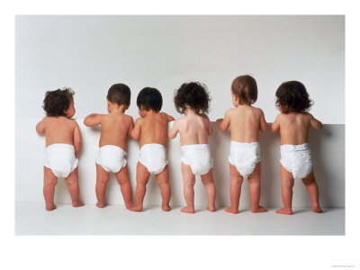 babies in diapers - pampers, luvs, and huggies