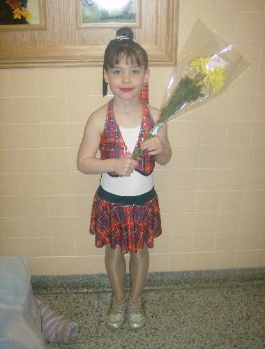 Jazz costume - my daughter in her jazz costume, after the recital