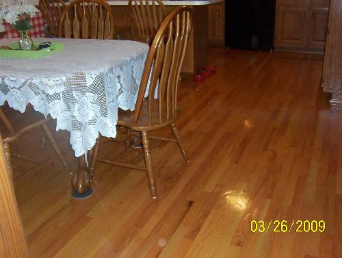 My Refinished Wood Floors - This is in the direction of my kitchen. Aren't they pretty?!