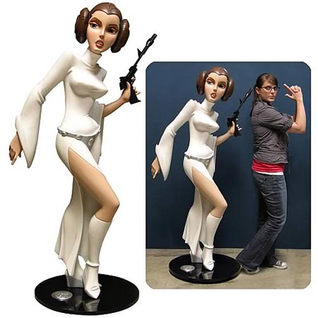 a life sized Clone Wars Leia - a life sized Star Wars statue