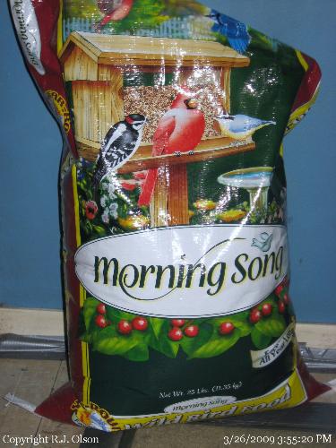 Morning Song Birdseed - My seeds that are added to my front yard bird feeder. Morning Song Birdseed - My seeds that are added to my front yard bird feeder.
