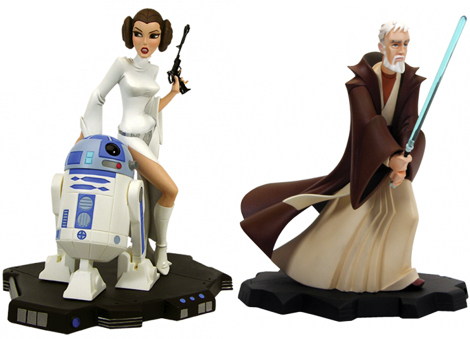 Star Wars Clone Wars figures - Princess Leia, R2D2 and Obi Wan Kenobi