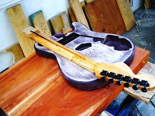 At the Luthier - Custom guitar at the Luthiery