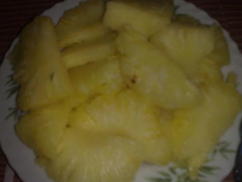 eating food - pineapple