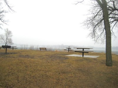 Lake Johanna - picnic area (park near my house) - This is a pic of Lake Johanna & the park surrounding it in Roseville, Minnesota. It's gorgeous when it's foggy out!