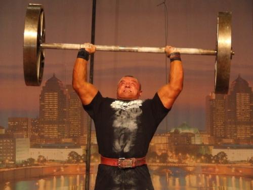 Strongman Contest at Arnold Classic 2006 - This is a picture of Mariusz Pudzianowski at The Arnold Classic lifting the 'Apollon's Axle'.