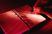 writing - Hand writing in notebook