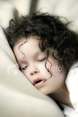 sleeping human - sleeping girl on her right side