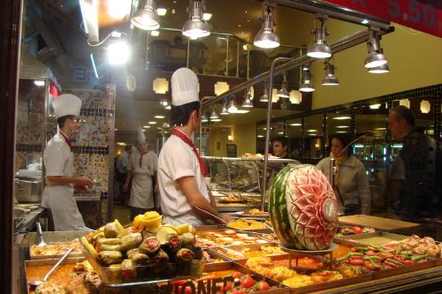 Turkish food shop - A picture that my husband took a few years ago in Turkey. A traditional food shop in Turkey.Yes that is a real water melon carved by a real Turkish person.