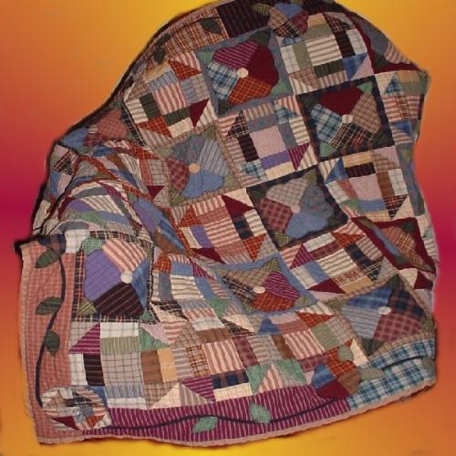 Country Plaid LapQuilt - Lap sized quilt made from plaid homespun fabrics