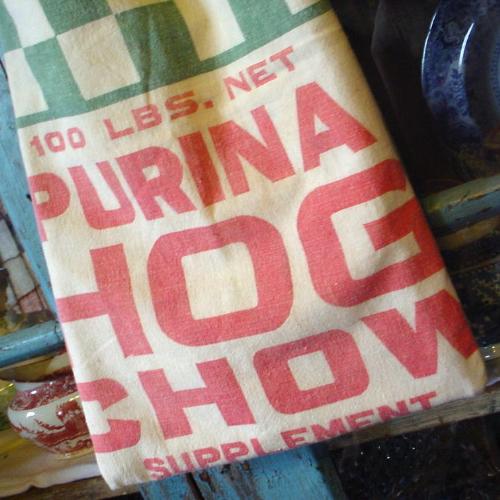 Feedsack tote - tote bag made from recycled feedsack