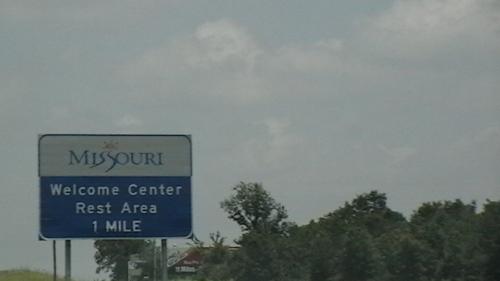 Welcome to Missouri! - This is a picture I took when my family & I were moving from California to Virginia this past summer 2008. We drove through Missouri. I used to live there back in the 1980's so it was nice to see some old friends and places while there. This particular photo is one of the sign we saw when crossing the state line.