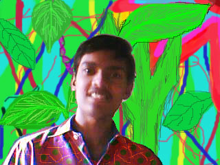 my picture - This is a portrait of myself with a graphically changed background .So it is a digital image