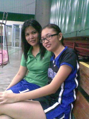 badminton moment with friends - Taken last January 2009. My friend Maribeth and me during our badminton games. Before, we're in the same company, but since she decided to move to another company we seldom see each other.   Thanks for the badminton moments Maribeth.
