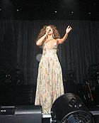 Beyonce id Performing - Beyonce is performing her song 'Dangerously in Love.'