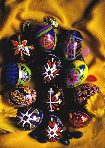 Some of my Painted Easter Eggs - Image of Easter eggs many of which I painted myself
