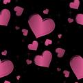 Pink Hearts in a Black Background - Several pink hearts in a black background.