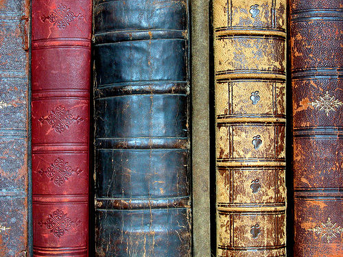 Books - This is a set of old, beautiful books. WHat do they have that new books doesn't? It's something...
