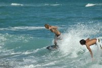 Me skimboarding - I am skimboarding in the Gulf of Mexico. That is about it.