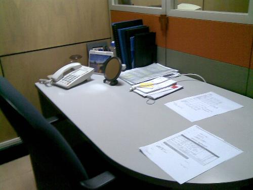 boss' desk - Here's where the boss works.