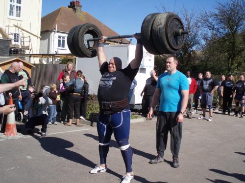 Photo from a Strongman Contest I went to a few yea - Axle clean and press.